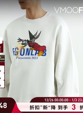 【折扣】EGONLAB 早春男宽松品牌标志印花棉质卫衣