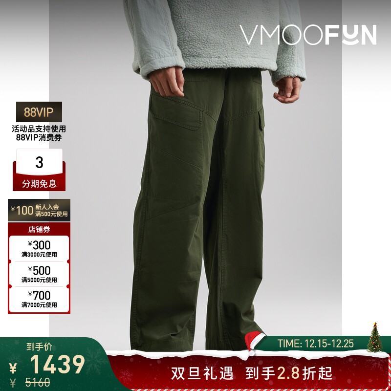 【折扣】A COLD WALL 早春男棉质斜纹布工装裤阔腿裤