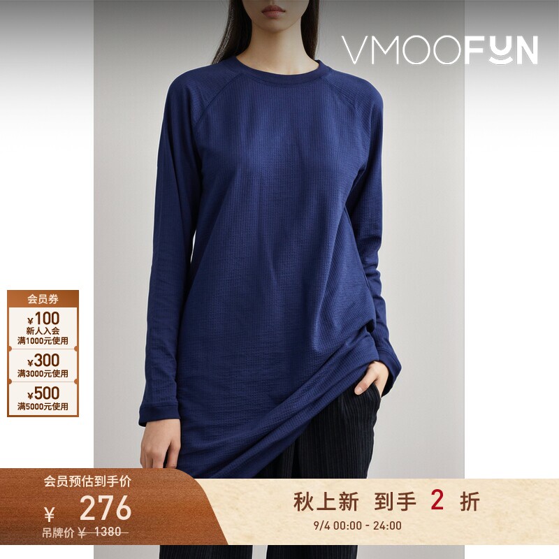 【折扣】YMC 春夏女深蓝色背面镂空修身棉质混纺连衣裙图片