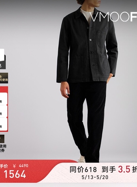 【618抢先购】Officine Generale 男秋冬黑色休闲衬衫式夹克外套