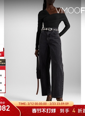 【折扣】GOLDSIGN 露肩褶饰设计弹力修身时尚连体衣