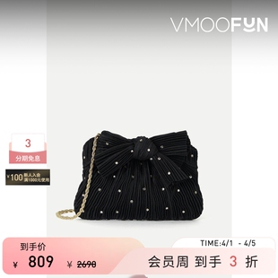 Loeffler Randall女蝴蝶结细褶罗缎手拿包 礼物