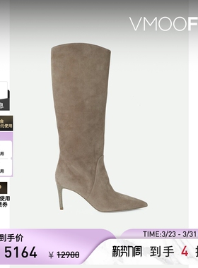 【季末折扣】Rene Caovilla 秋冬女带缀饰绒面革过膝长靴