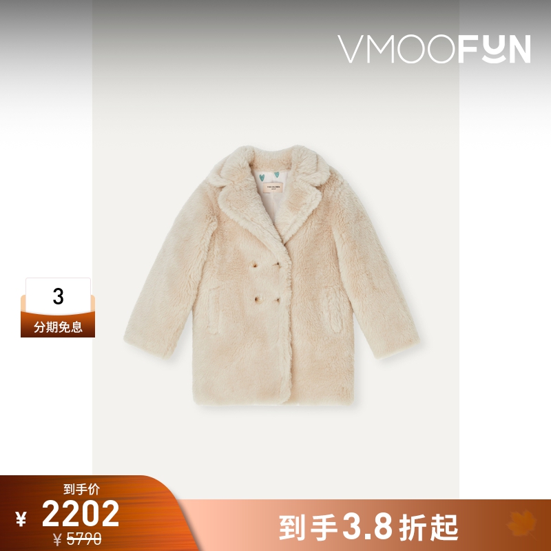 【折扣】YVES SALOMON 秋女童羊毛皮外套