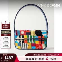 【新年礼物】STAUD女士珠饰人造皮革边饰缎布单肩包