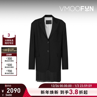 夹克 YCH女薄纱拼接绵羊毛混纺西装 折扣