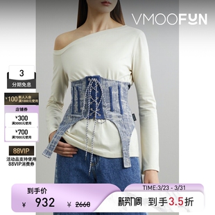 Andersson 春夏女牛仔布拼接棉质混纺上衣 Bell