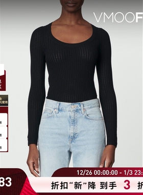 【折扣】Vanessa Bruno 女秋冬挑窿针织上衣打底衫