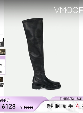 【季末折扣】Rene Caovilla 秋冬女带缀饰皮革过膝长靴