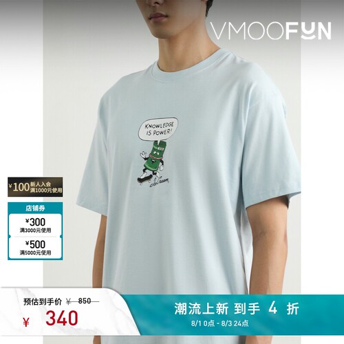 ICECREAM春夏男士宽松品牌标志印花T恤