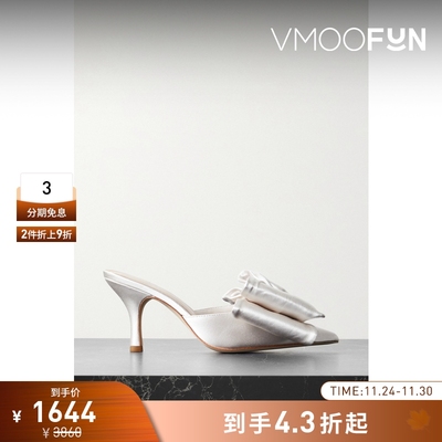 【折扣】LOEFFLER RANDALL女士蝴蝶结缎布高跟鞋