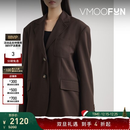 【折扣】YCH 秋冬女棉质边饰平纹布西装外套