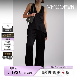 休闲裤 女松弛缎面绉纱阔腿裤 Schouler夏季 Proenza