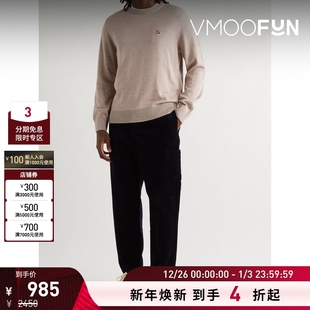 Maison 款 经典 Kitsune男品牌标志贴花绵羊毛毛衣 折扣