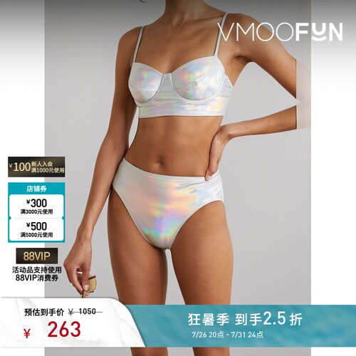 Norma Kamali 春夏女银色泳衣