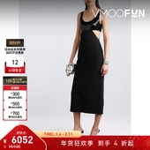 David 折扣 Koma女士亮片中长礼服吊带连衣裙小黑裙