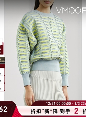 【折扣】CFCL 秋冬女挖剪针织圆领毛衣