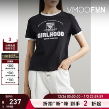 【折扣再降】YCH 女刺绣印花棉质平纹布T恤