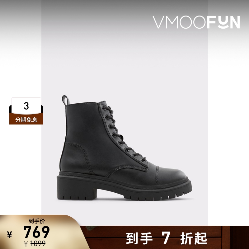 女士马丁靴中筒靴子中跟舒适百搭