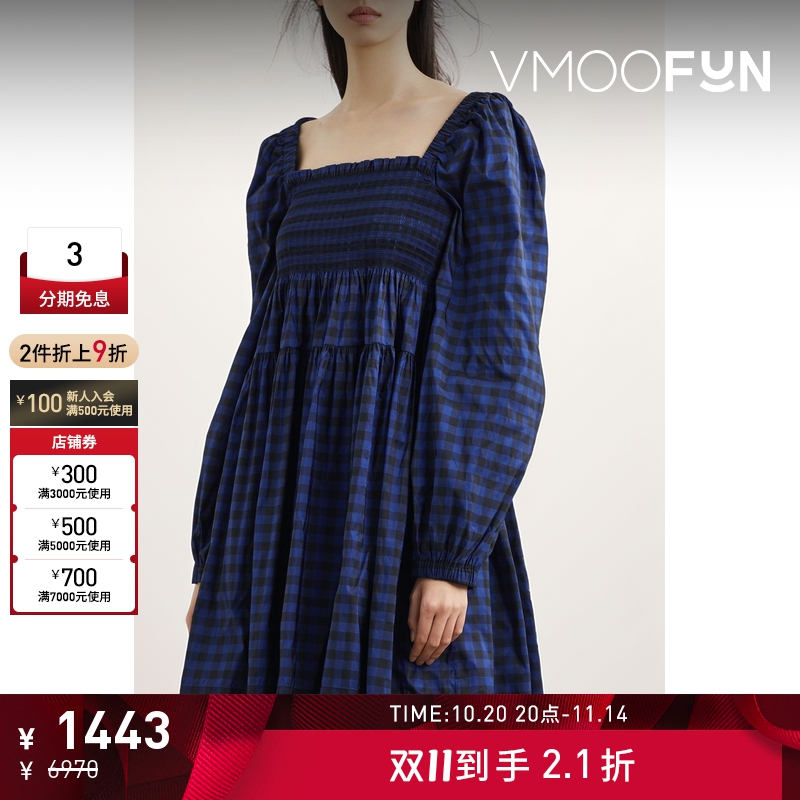 【折扣】Molly Goddard 女士格纹塔夫绸迷你连衣裙