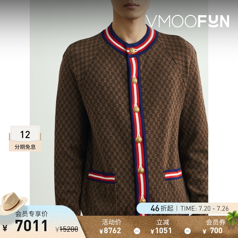 【折扣】BALMAIN 早春男提花针织绵羊毛开襟衫