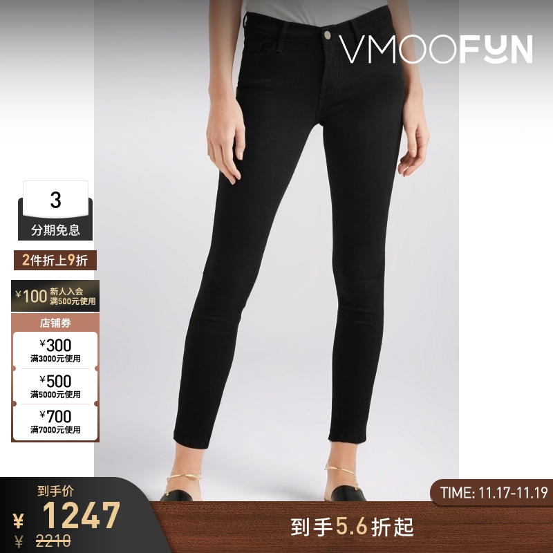 【折扣】FRAME女士中腰九分紧身牛仔裤