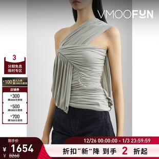 Owens Rick 女不对称褶饰弹力上衣 折扣再降