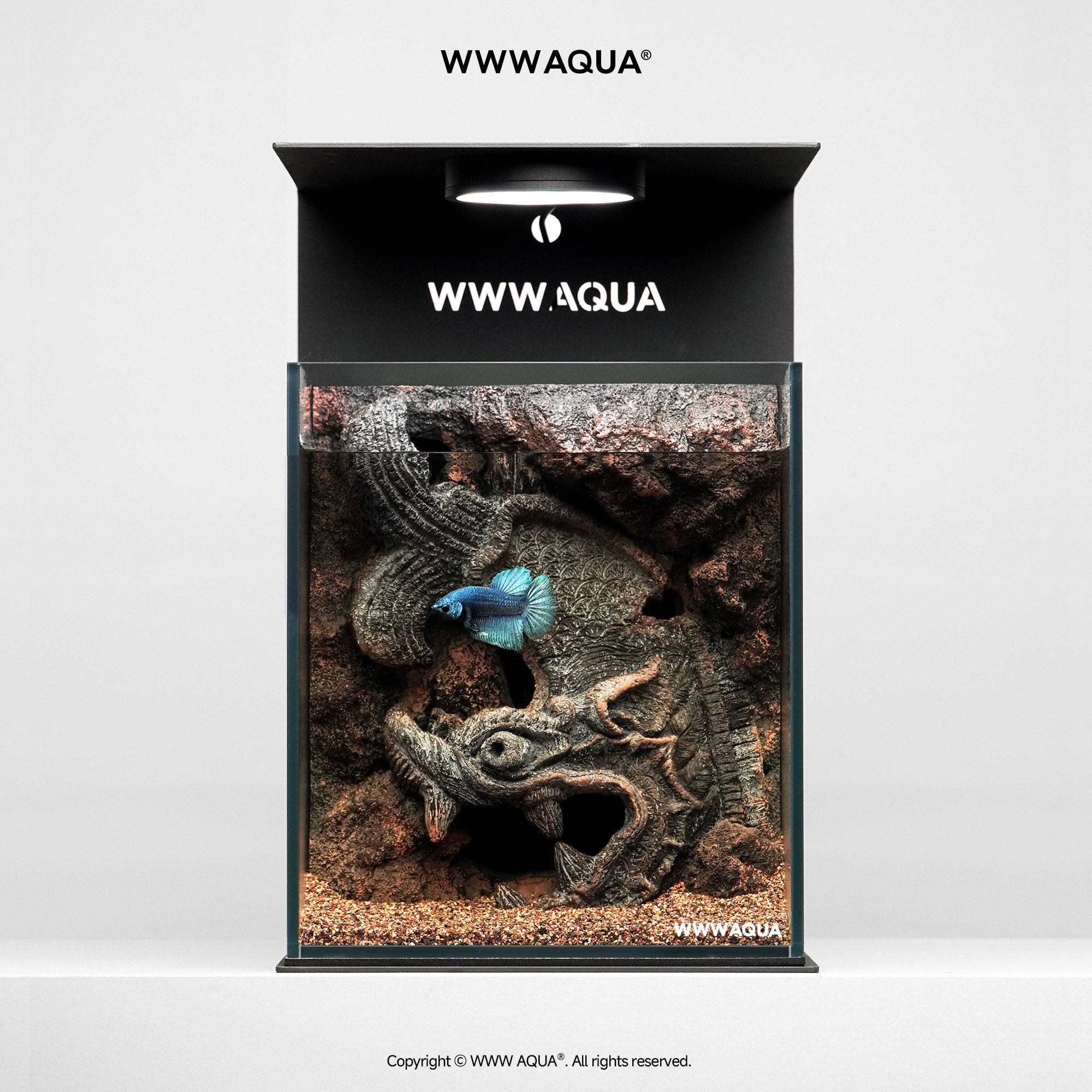 WWWAQUA文物系列鸱吻残垣潮玩家居装饰摆设软装潮流斗鱼玻璃鱼缸