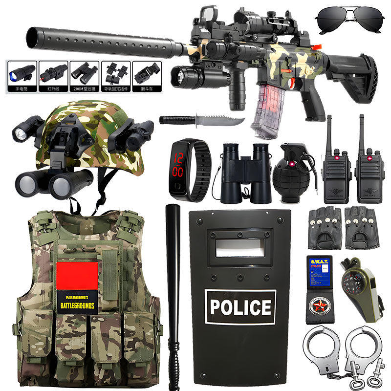 德国战术头盔真人CS作战装备儿童玩具枪迷彩马甲特种兵套装夜视仪