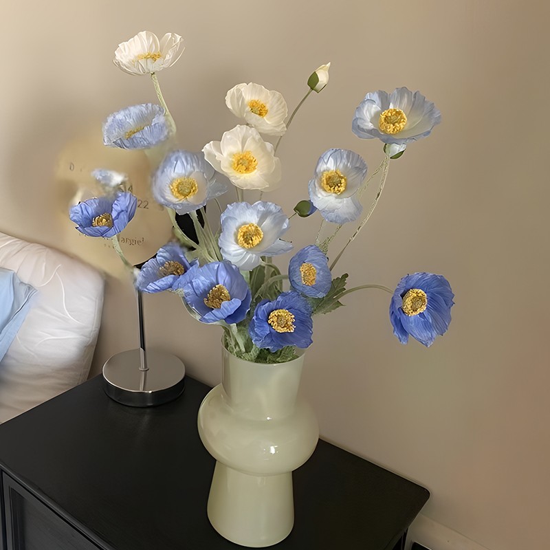 冰岛高级感逼真虞美人轻奢高端仿真花束假花摆设客厅餐桌摆件装饰