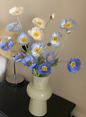 冰岛高级感逼真虞美人轻奢高端仿真花束假花摆设客厅餐桌摆件装饰