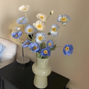 冰岛高级感逼真虞美人轻奢高端仿真花束假花摆设客厅餐桌摆件装饰