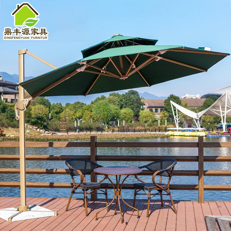 户外庭院土豪金遮阳伞 高档室外阳台商用罗马伞太阳伞 广告伞