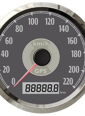 85mm复古220MPH KM指针GPS速度表里程表测速表 车船改装通用码表