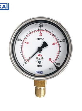 wika威卡膜盒压力表612.20.100 不锈钢压力表 EN837-1 膜盒压力表