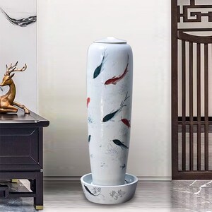 陶瓷流水喷泉摆件客厅装饰水景室内循环水造景风水球招财落地景观