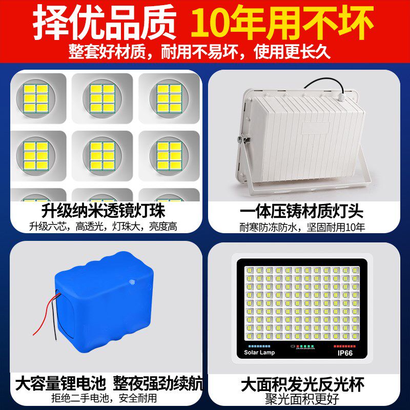 新型太阳能户外灯庭院灯LED照明灯超亮大面积家用室外投光灯路灯