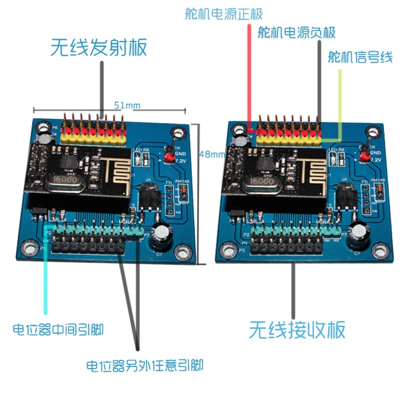 第二代无线舵机控制板 无线机械手臂控制器云台 DIY跟焦器云台