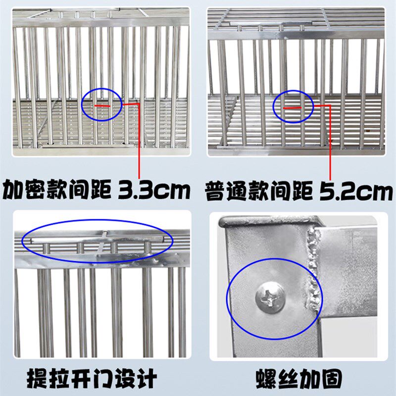 不锈钢鸡笼子家用特厚折叠笼子户外阳台养殖兔子鸡鸭鸽子特大号笼