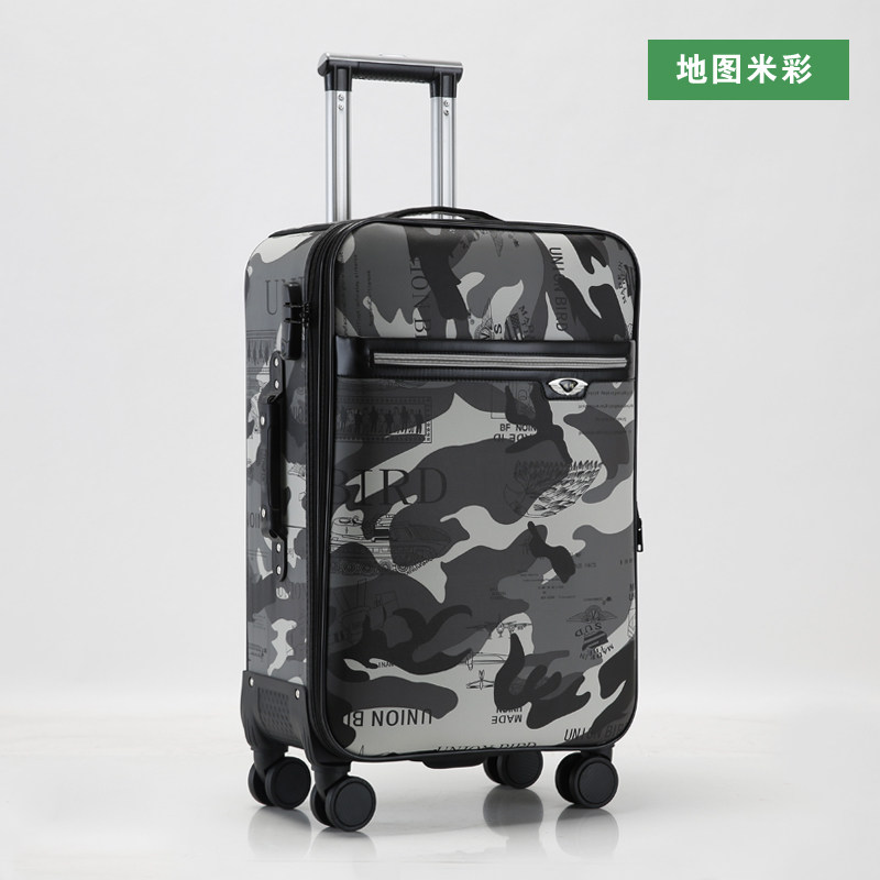 皮箱男行李箱万向轮旅行箱女26大容量密码箱登机箱迷彩拉杆箱耐用