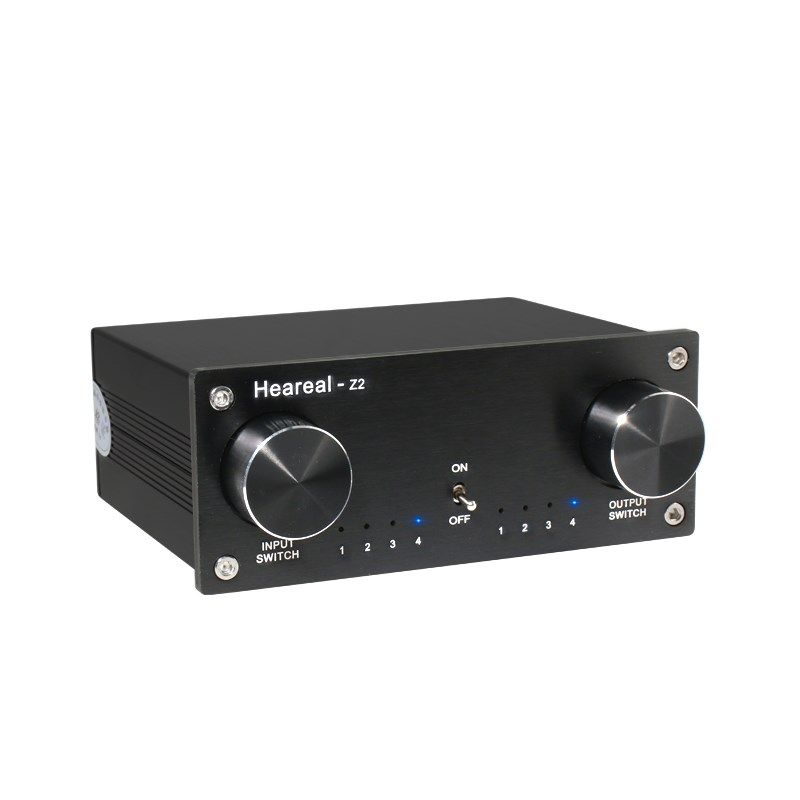 无损音频切换器4进4出 四输入四输出转换分配hifi音频信号转接器