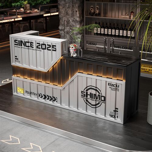 工业风吧台收银柜台工厂店咖啡厅机车俱乐部铁艺创意商用前台接待