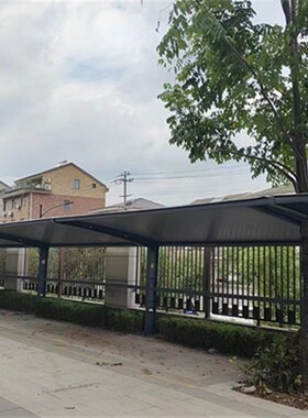 膜结构停车棚充电遮阳蓬挡雨篷电瓶车小区车棚张拉膜布彩灰色膜棚