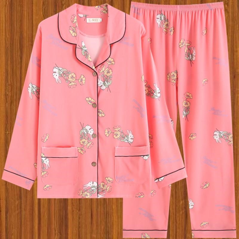2026新款睡衣女春秋季长袖加肥大码可外穿春秋季家居服月子服套装