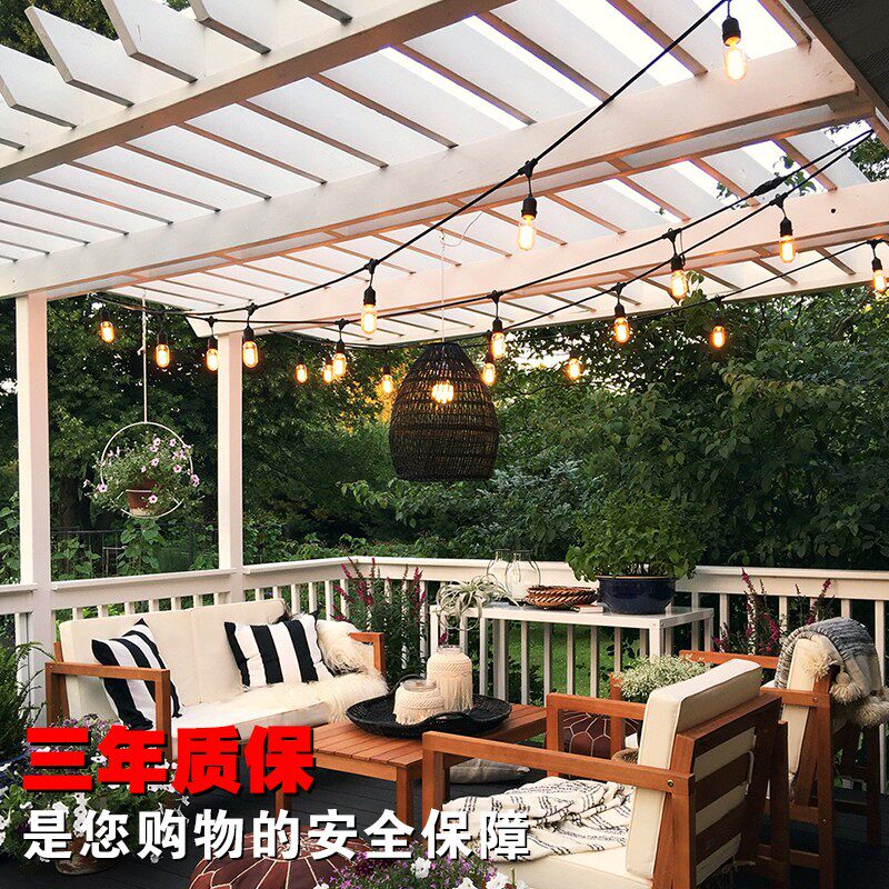 太阳能灯户外庭院防水灯串别墅花园布置串灯院子阳台挂灯装饰灯泡