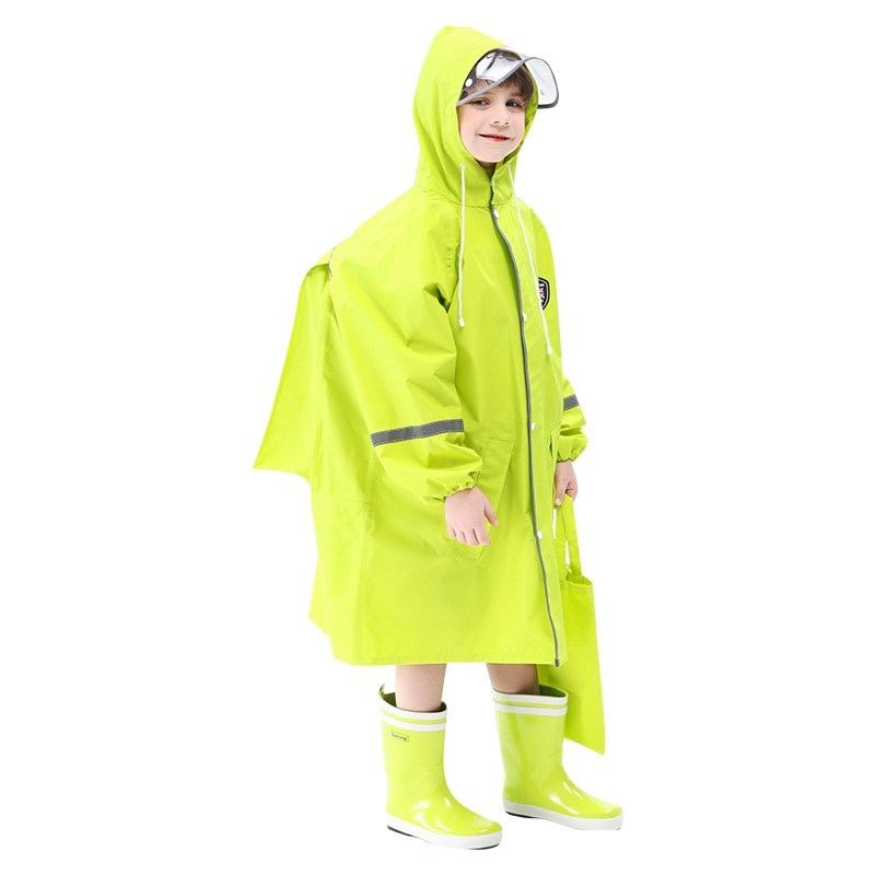 2024新款儿童雨衣小学生专用儿童雨衣男童女孩上学便携大童双帽檐