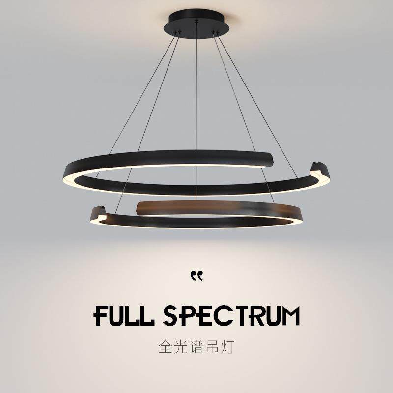 饰盟意式极简客厅吊灯高级感大气简约现代卧室灯餐厅圆环中山灯具