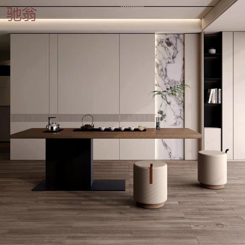 ebe现代简约实木功夫组合家用小茶台烧水壶一体阳台小茶桌客厅餐