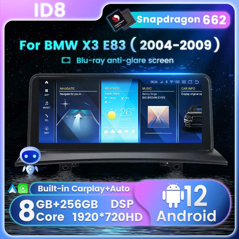 适用于BMW宝马X3 E83 原车屏升级改装中控大屏安卓车载导航仪 ID8