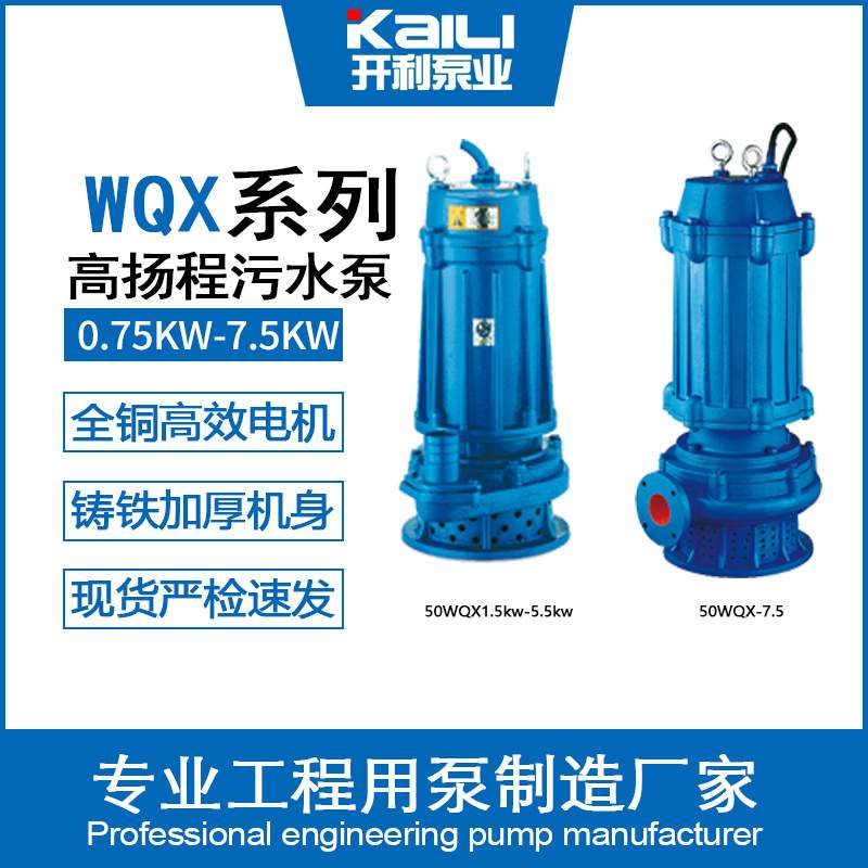 2寸高扬程家用小型污水泵工程高楼用泵潜水排污泵螺纹口220v/380v